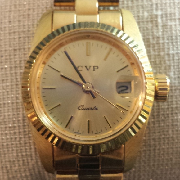 Luxury Fashion CVP Goldtone Watch - Picture 2 of 4
